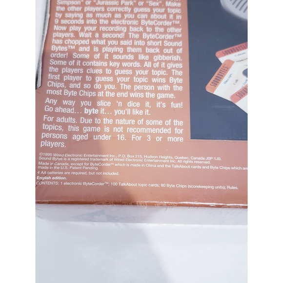 Sound Bytes The Electronic Game Of Verbal Slice 'N Dice - New Sealed - Picture 6 of 6